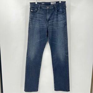 Ag Adriano Goldschmie Blue Straight Jeans Classic 34x32 The Graduate Stretch